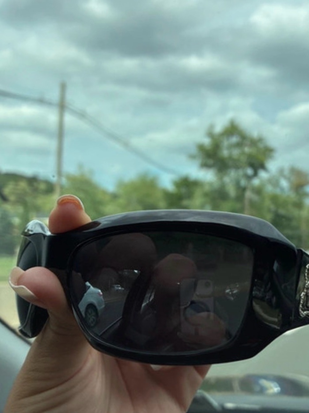 Y2K Versace Black Shield Sunglasses with Dark Lenses